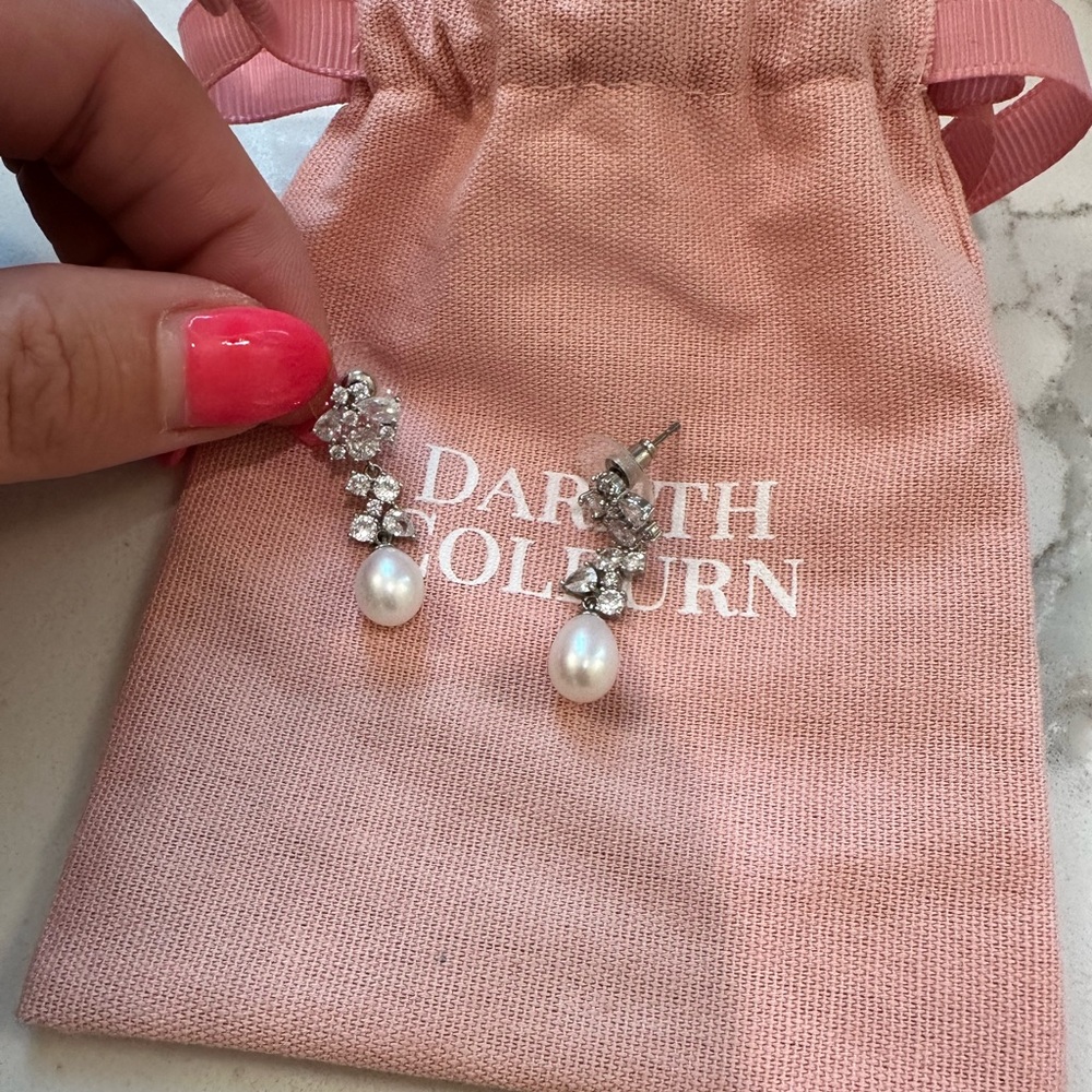 Dareth Colburn Silvia Pearl & CZ Earrings